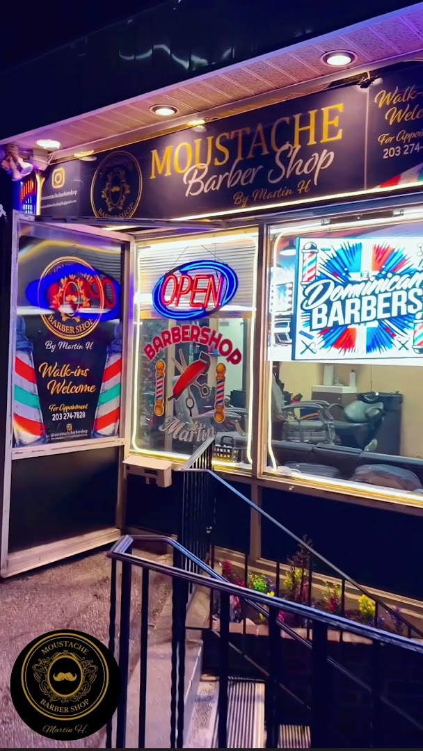 Barbershop interior and styling stations